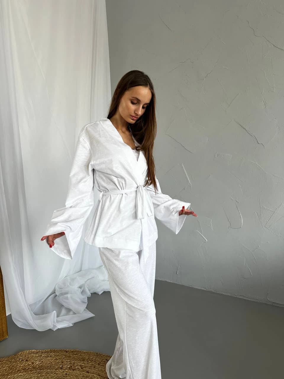 Кимоно из хлопка белое