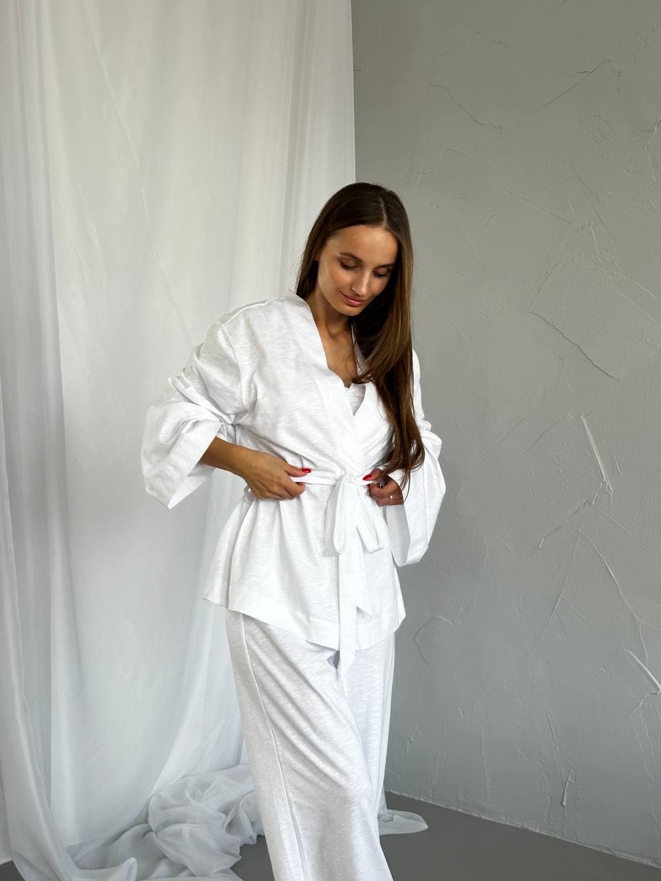 Кимоно из хлопка белое